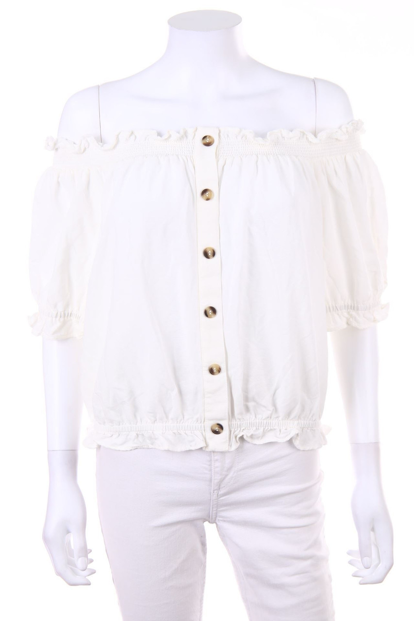 H&M - Carmen-Bluse mit Rüschen - D 44