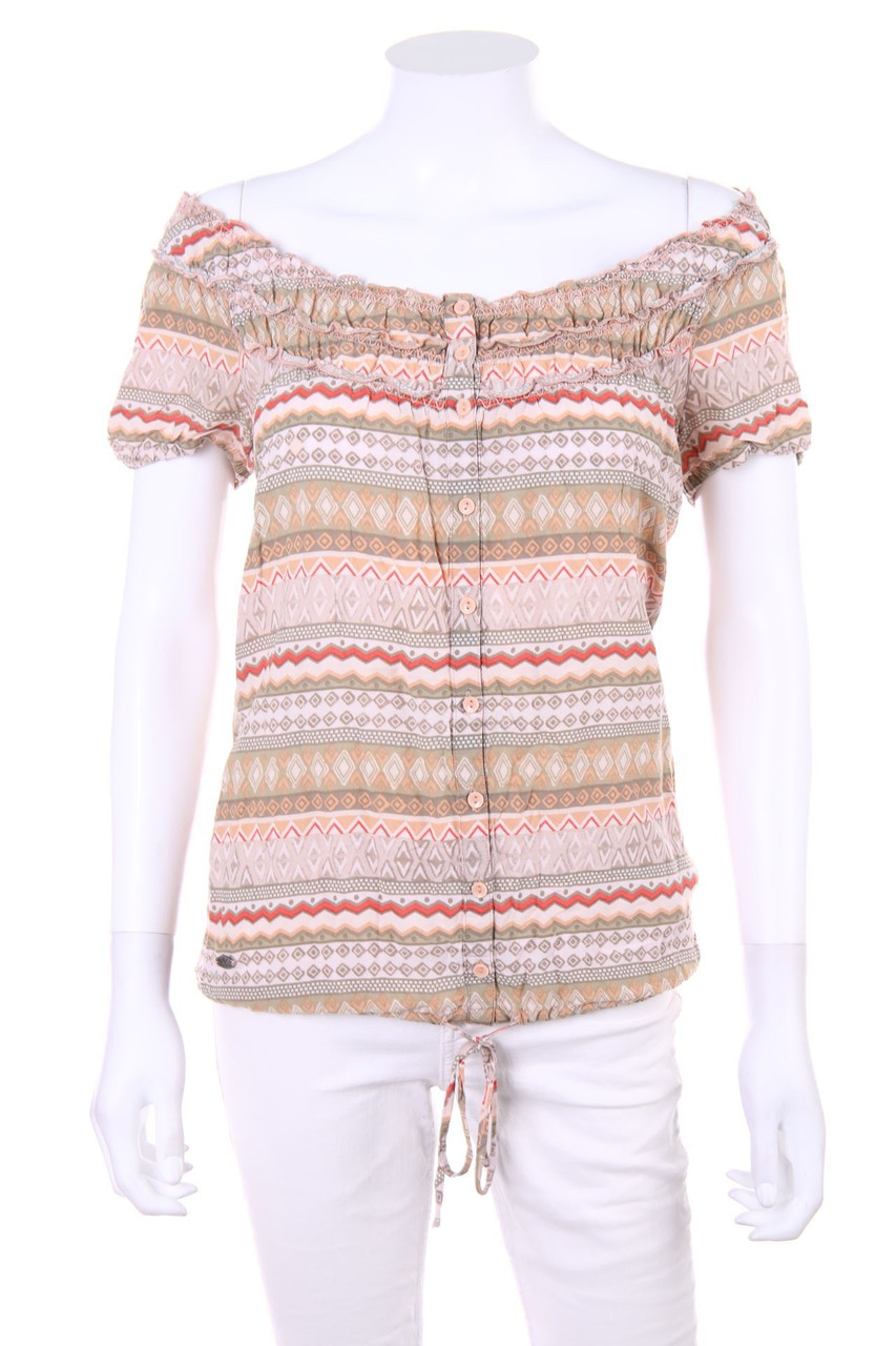 ESPRIT - Carmen-Bluse mit Print - XS