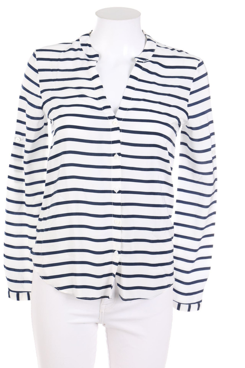 FOREVER NEW - Streifen-Bluse mit Roll-up-Manschette - D 34