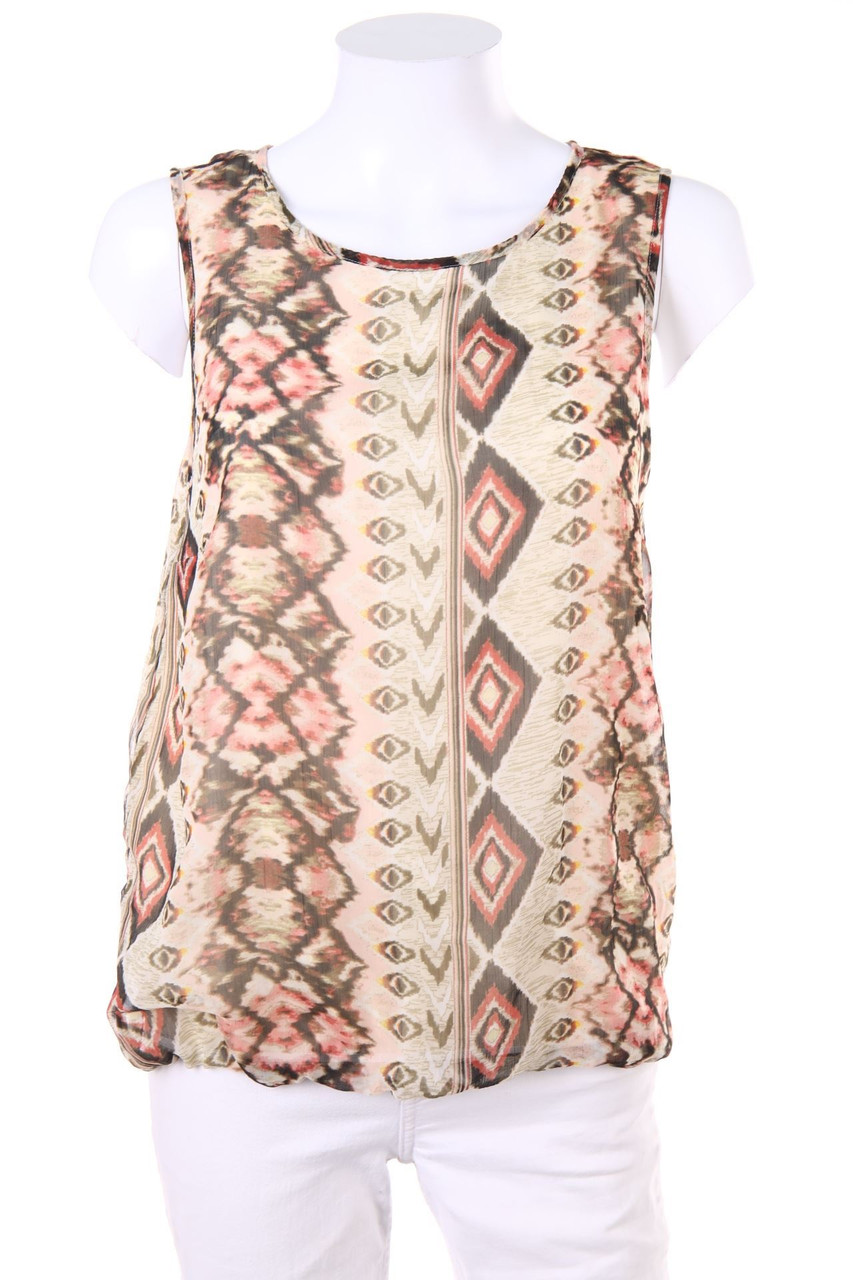 VERO MODA - Kurzarm-Bluse mit Print - M