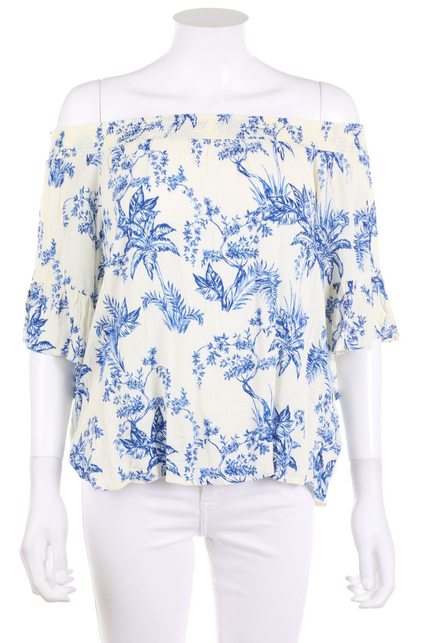 CAMAÏEU - Carmen-Bluse mit Blumen-Print - S