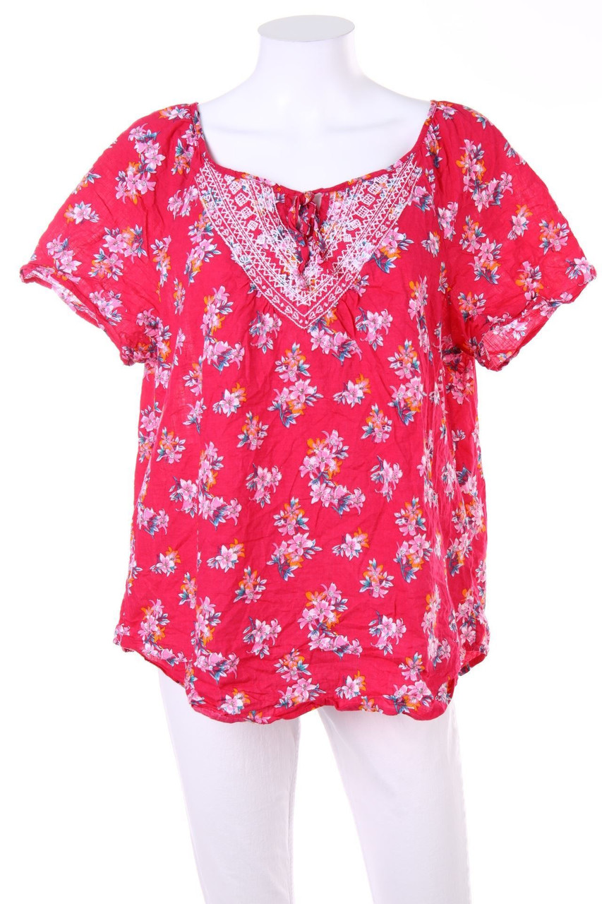 H&M - Kurzarm-Bluse mit Blumen-Print - D 46