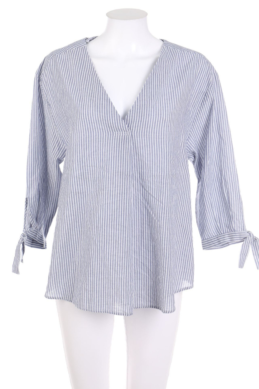 H&M - Oversize-Streifen-Bluse mit 3/4-Ärmel - S