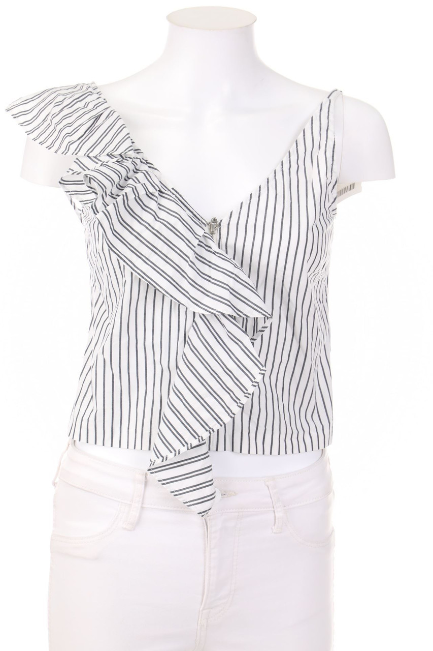 H&M - Streifen-Blusentop mit Volants - D 34