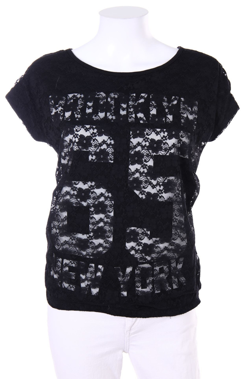 T.W. - Kurzarm-Shirt mit Statement-Print - XS