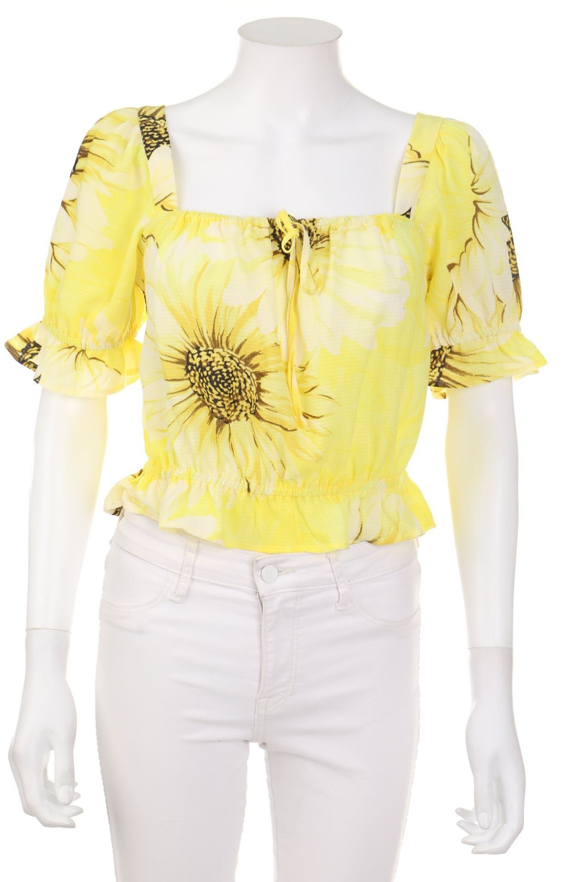 H&M - Kurzarm-Bluse mit Blumen-Print - S