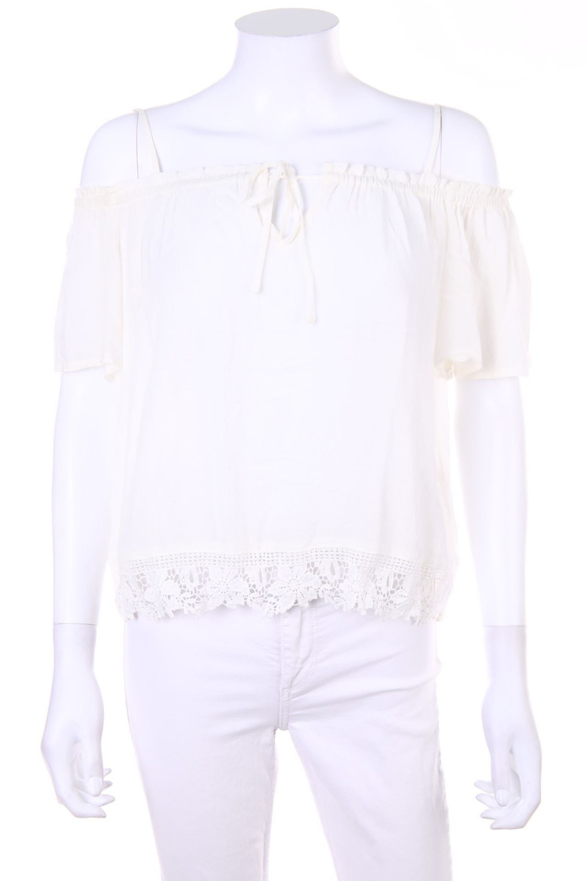 H&M DIVIDED - Carmen-Bluse mit Spitze - D 38