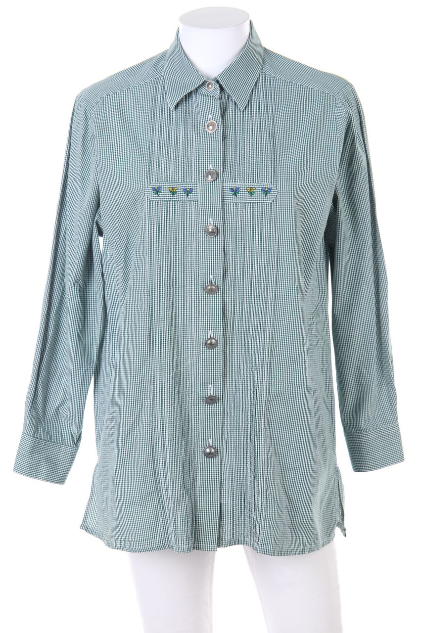 LINZNER ALPINE TRACHTEN - Trachten-Bluse mit Karo-Muster - D 38