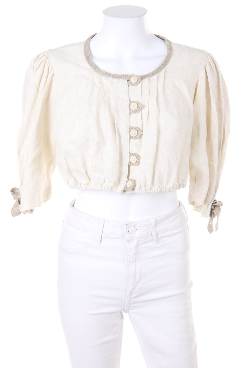 SPORTALM KITZBÜHEL - Cropped-Trachten-Bluse aus Leinen - D 42