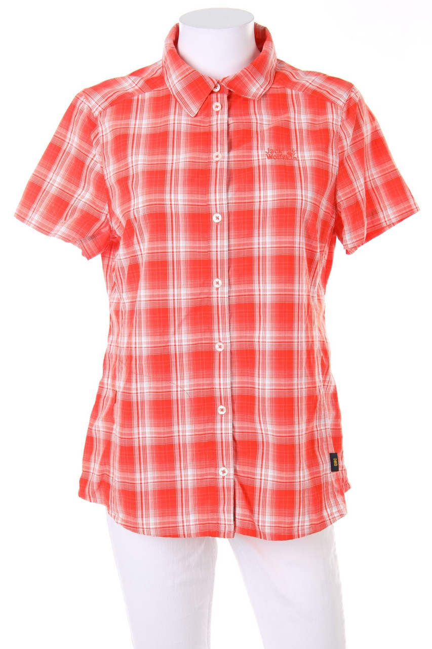 Jack Wolfskin - Tartan-Hemd-Bluse mit kurzem Ärmel - M