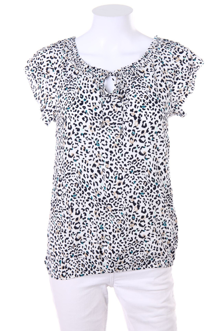 s.Oliver - Kurzarm-Bluse mit Animal-Print - D 32