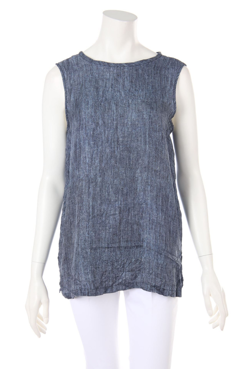 ´S Max Mara - Seiden-Bluse in Denim-Optik - D 38