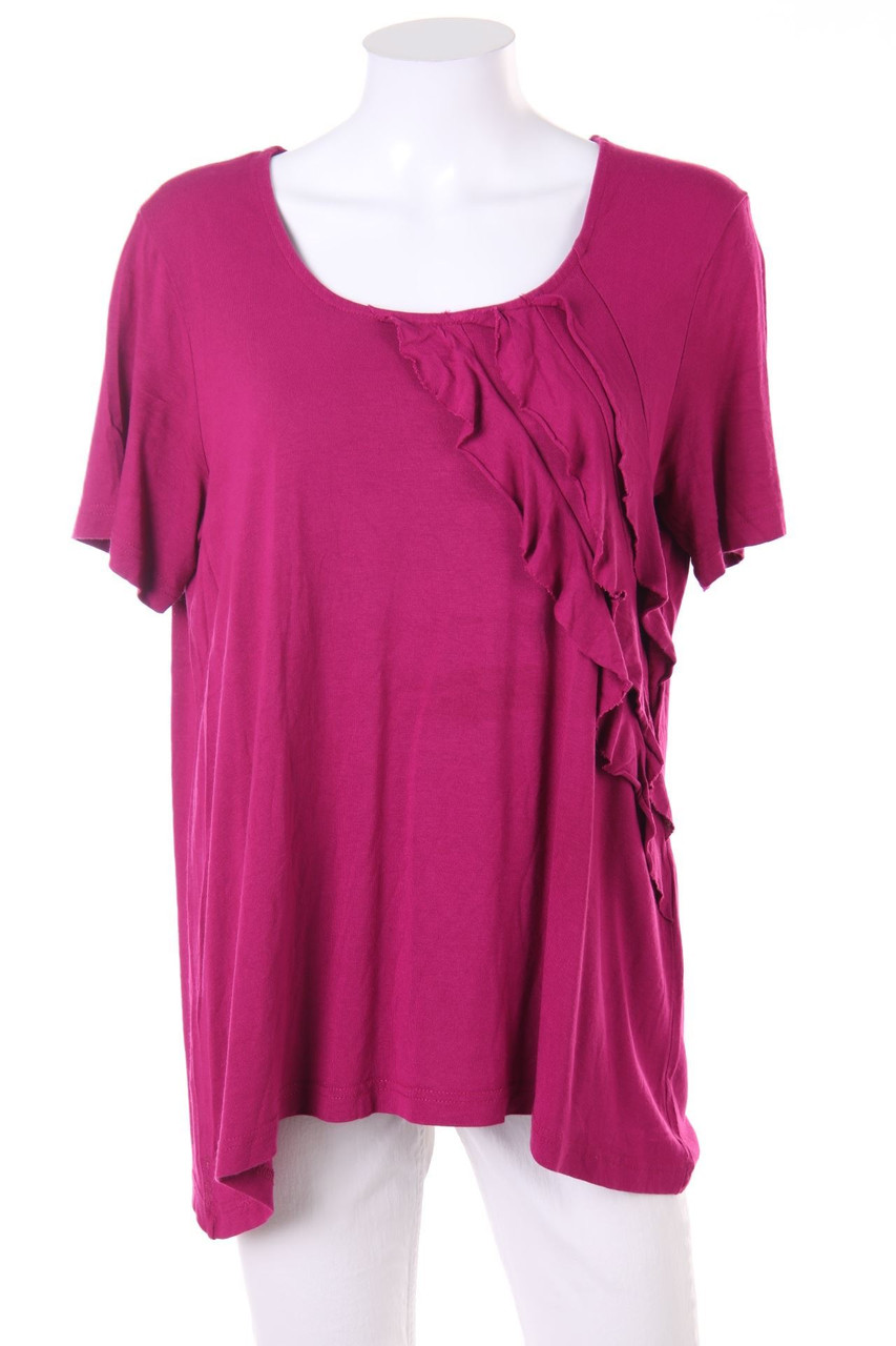 Ulla Popken - Kurzarm-Shirt mit Volants - D 42-44