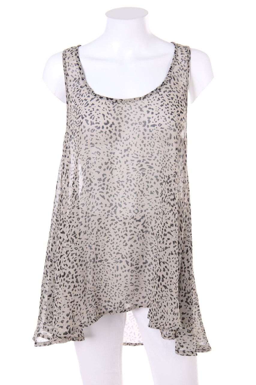 ONLY - Chiffon-Blusentop mit Animal-Print - M
