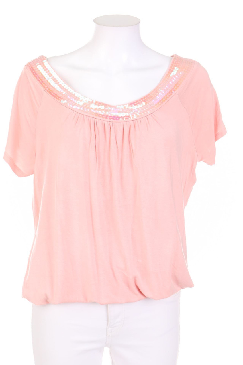 bonprix collection - Kurzarm-Shirt mit Pailletten - D 48