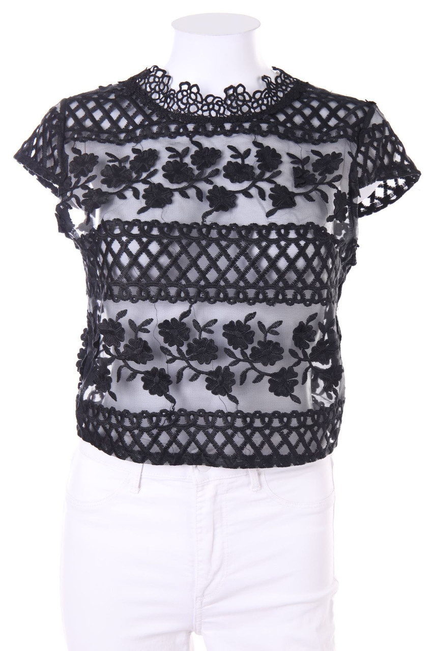 May by shining star - Kurzarm-Bluse mit Spitze - M