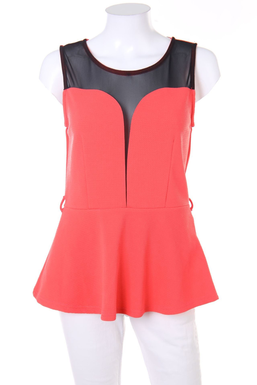 TOUT FEU TOUT FEMME - Peplum-Blusentop mit Mesh-Einsatz - D 38