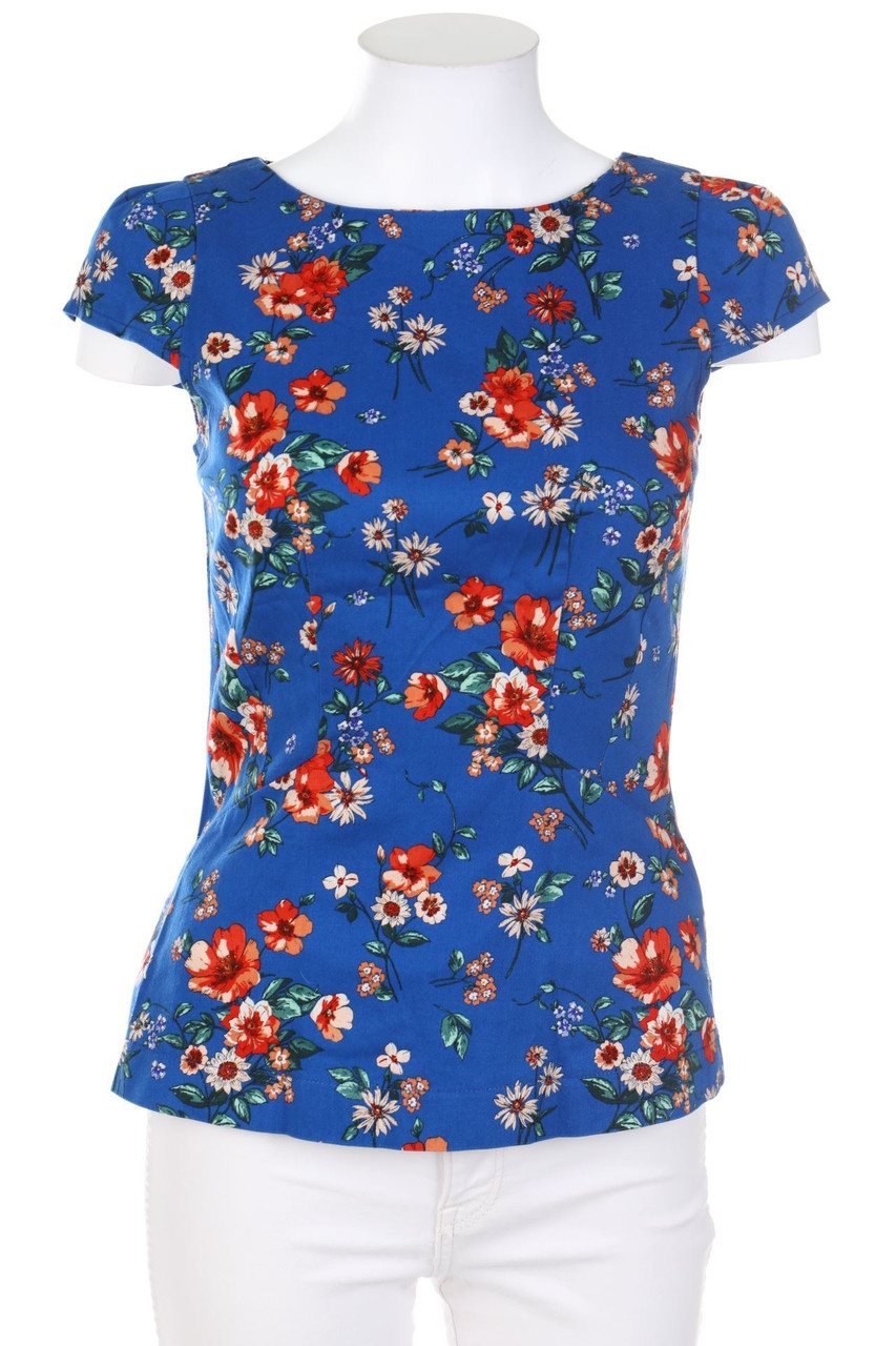 orsay - Kurzarm-Bluse mit Blumen-Print - D 34