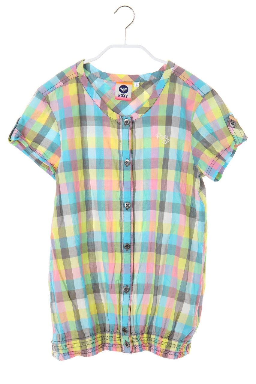 ROXY - Karo-Bluse mit Smok-Details aus Baumwolle - 164