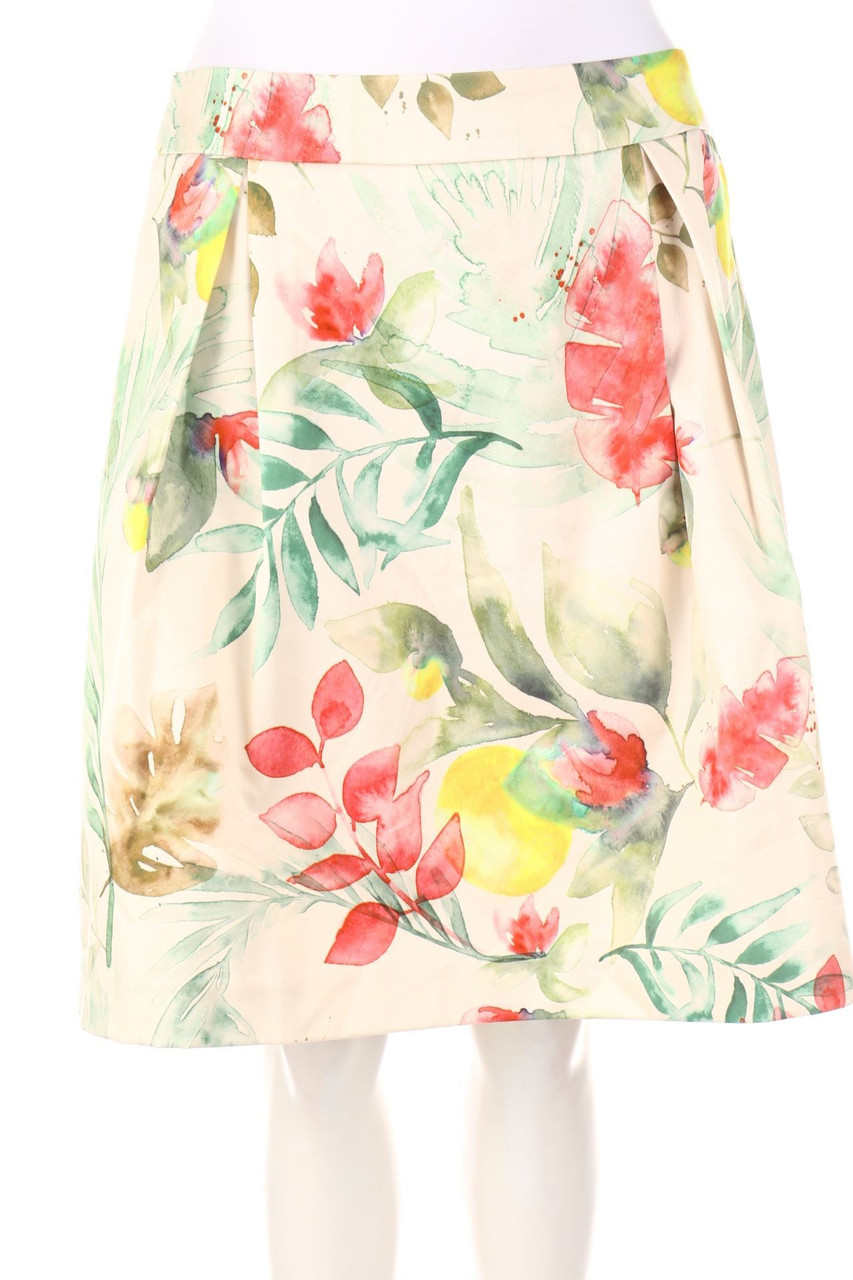 GUIDO MARIA KRETSCHMER - Falten-Rock mit floralem Muster - D 40