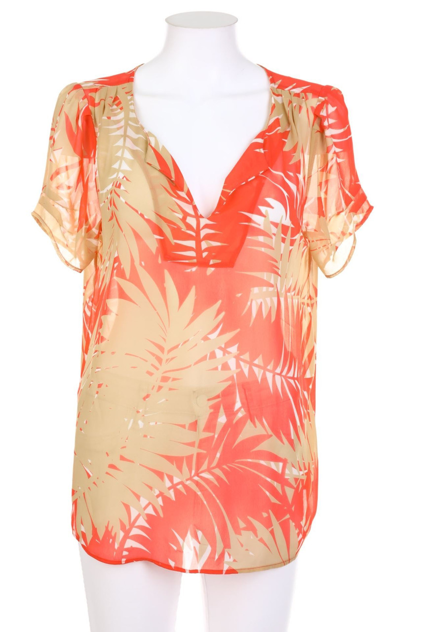 DR2 by Daniel Rainn - Kurzarm-Bluse mit Tropical Print - M