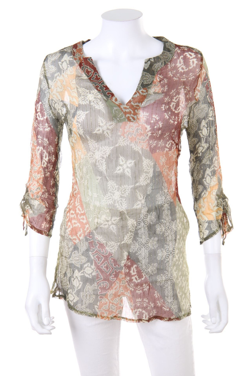 TCM - Seiden-Bluse mit Metallic-Effekt - D 40-42