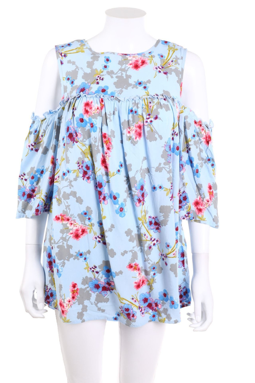 RAINBOW - Print-Bluse mit Cut-outs - D 38