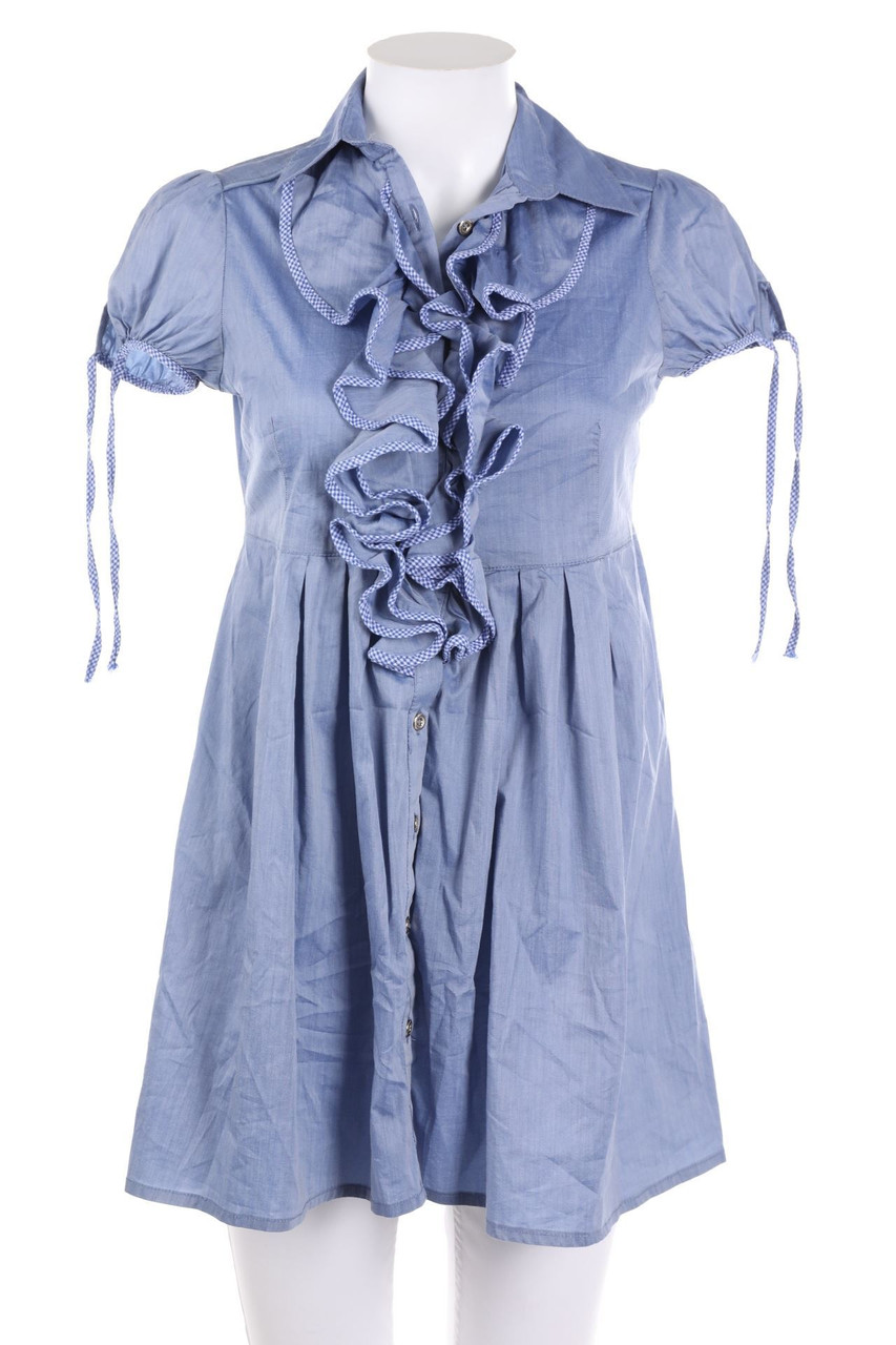 SECONDHAND - Kurzarm-Bluse mit Volants - S