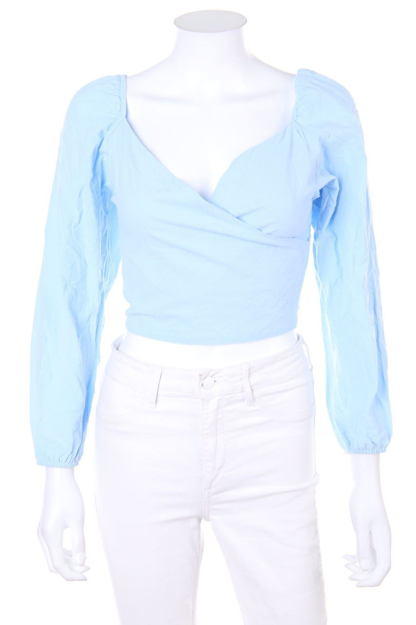 Ohne Label - Cropped-Kurzarm-Bluse - D 34