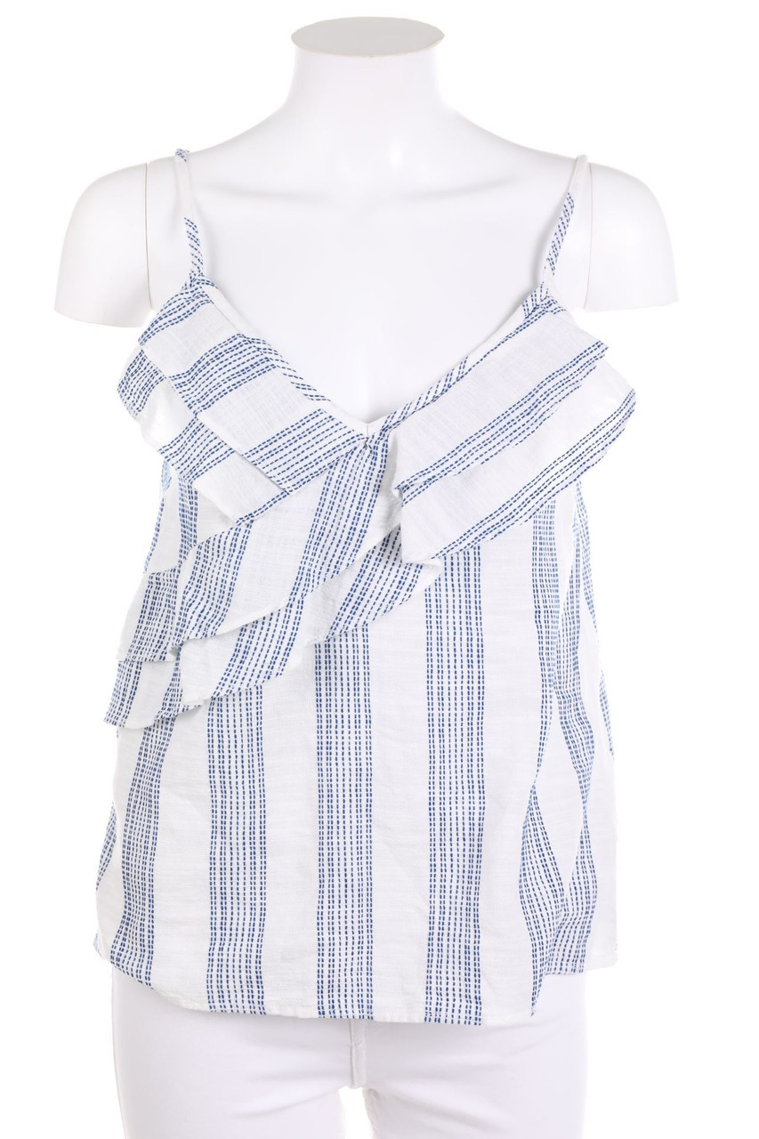 H&M - Streifen-Blusentop mit Volants - S