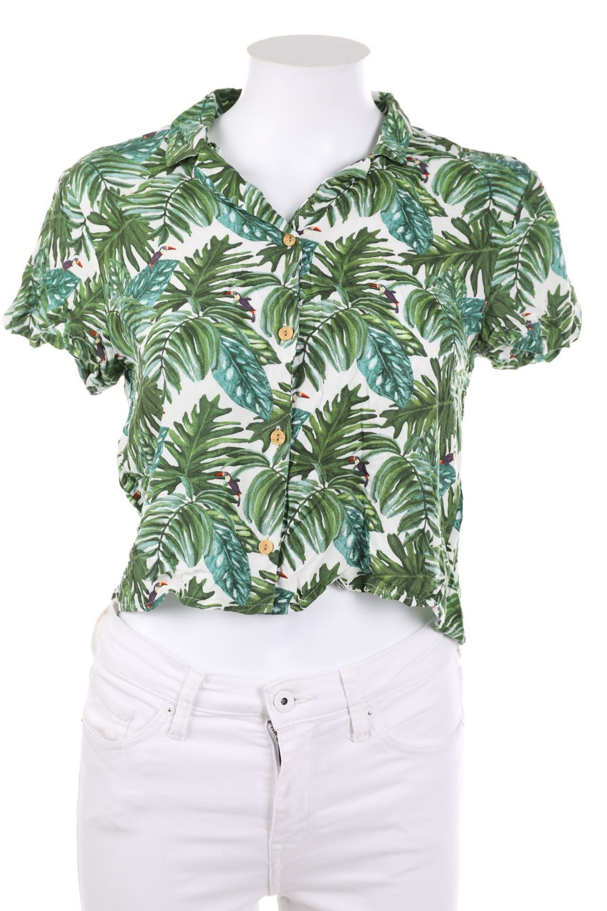 Bershka - Kurzarm-Bluse mit floralem Muster - M