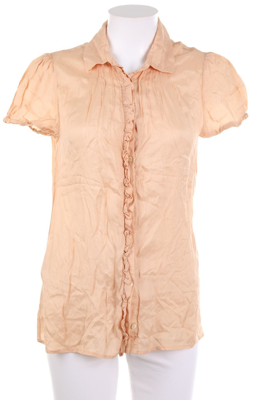 MANGO COLLECTION - Kurzarm-Bluse mit Rüschen - L