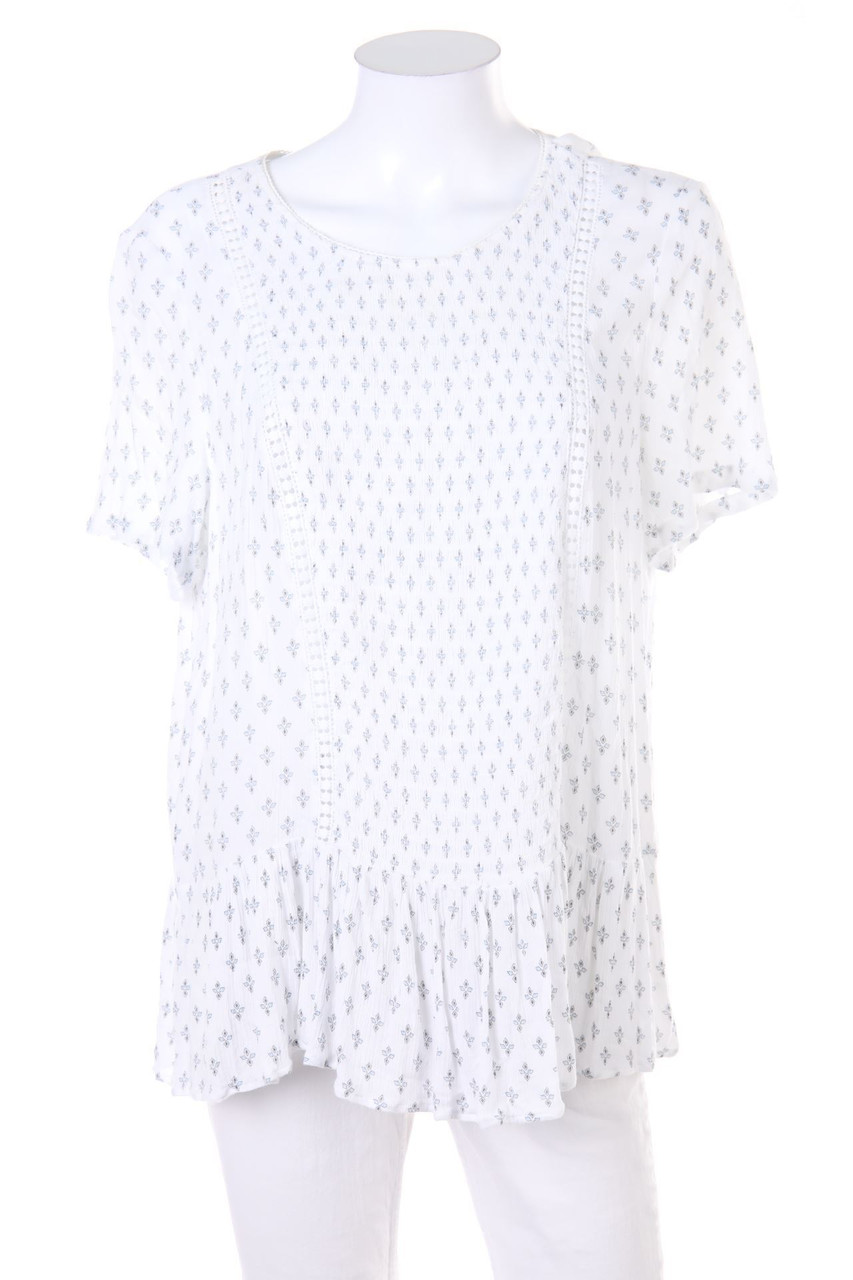 ESPRIT - Kurzarm-Bluse mit Print - D 44