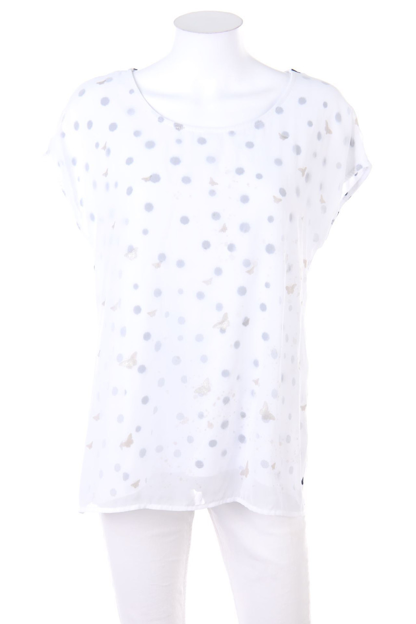 Street One - Kurzarm-Bluse mit Print - D 40