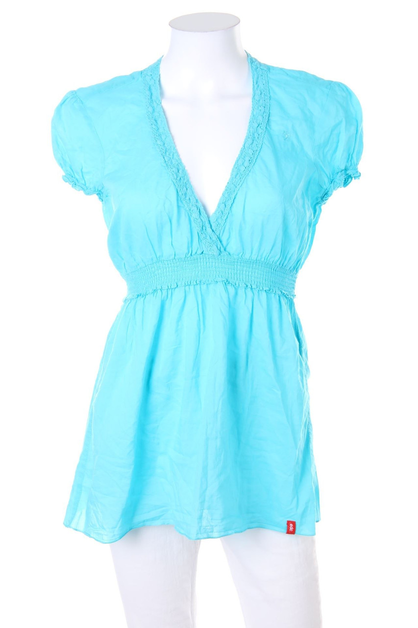 ESPRIT de corp - Kurzarm-Bluse mit Raffungen - L