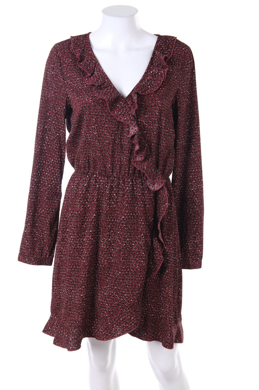 VILA - Volants-Kleid mit Print - M