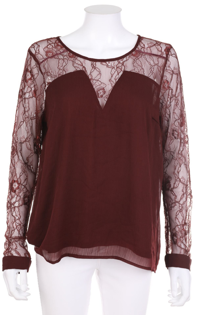 VERO MODA - Bluse mit Spitzen-Einsatz - XL