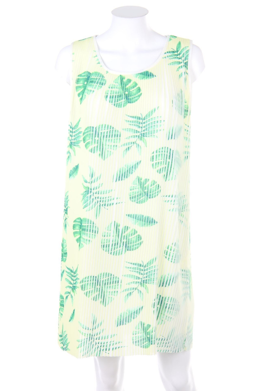 Ohne Label - Plissee-Minikleid mit Tropical Print - L