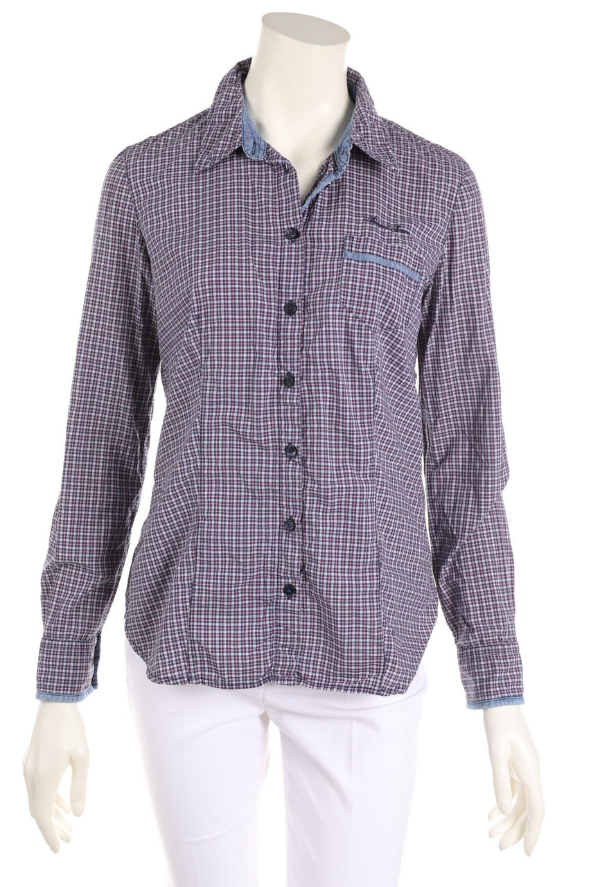 AJ ARMANI JEANS - Karo-Hemd-Bluse mit Logo-Stickerei - D 36