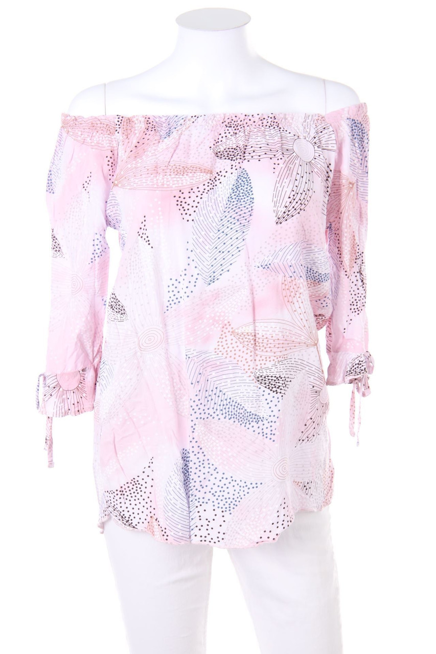 Chicorée - Carmen-Bluse mit floralem Muster - XS