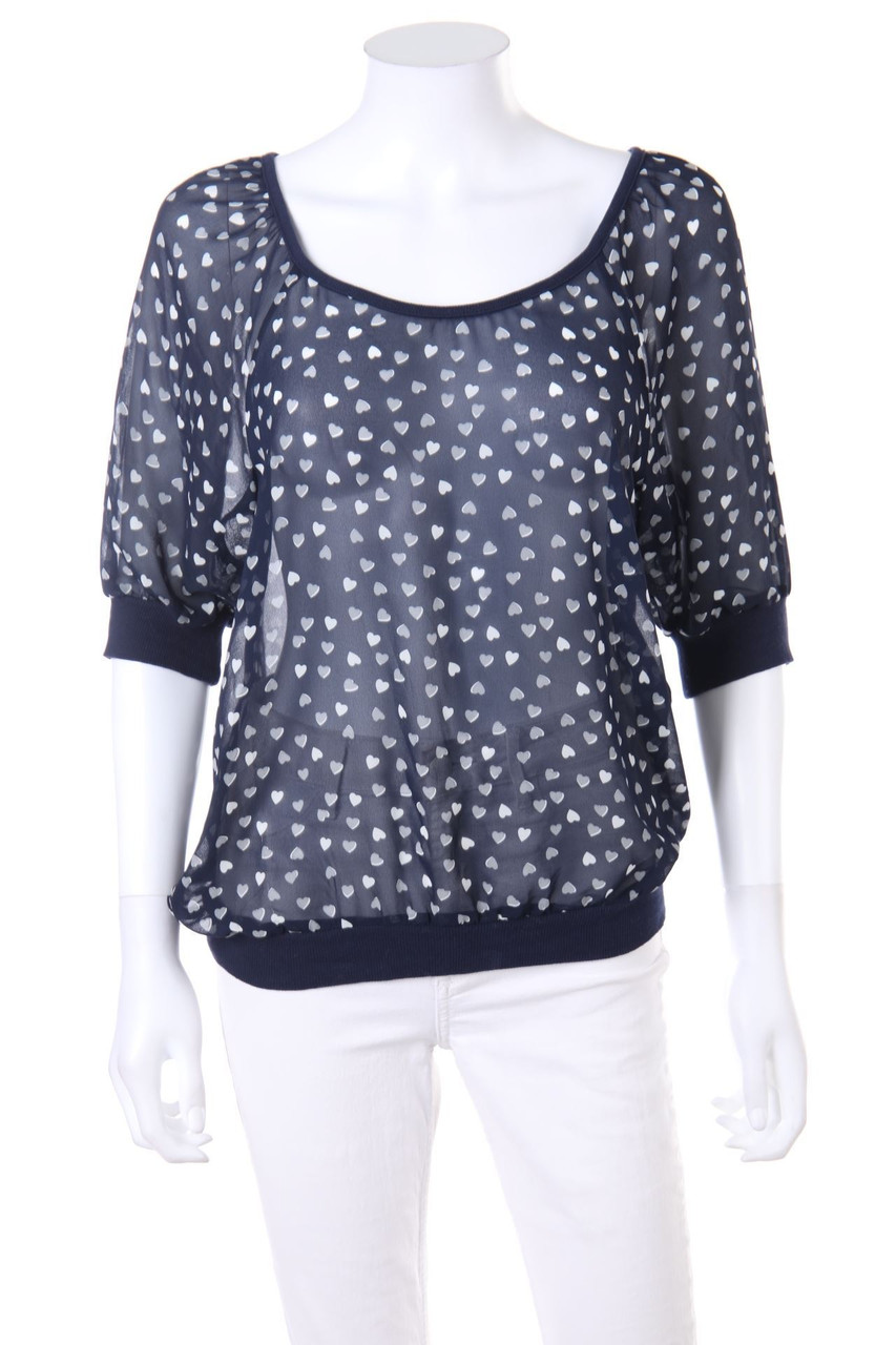 Ohne Label - Print-Bluse mit 3/4-Ärmel - M