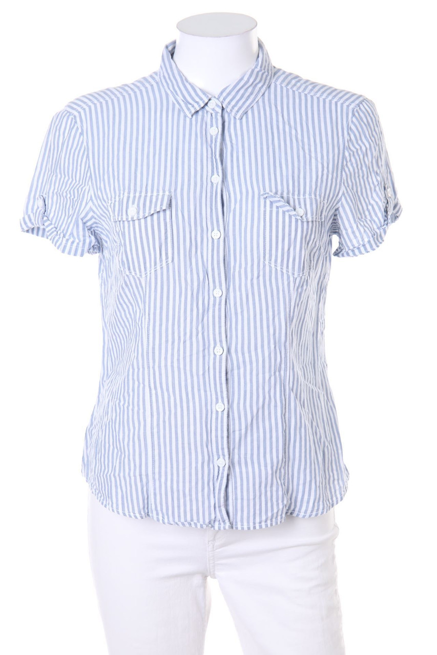 Yessica by C&A - Streifen-Hemd-Bluse mit kurzem Ärmel - D 36