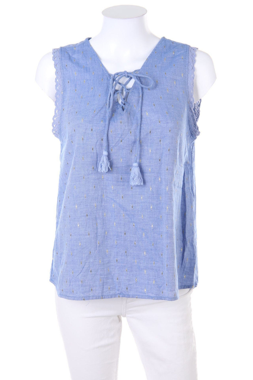 SPRINGFIELD - Blusentop in Denim-Optik mit Metallic-Effekt - D 36