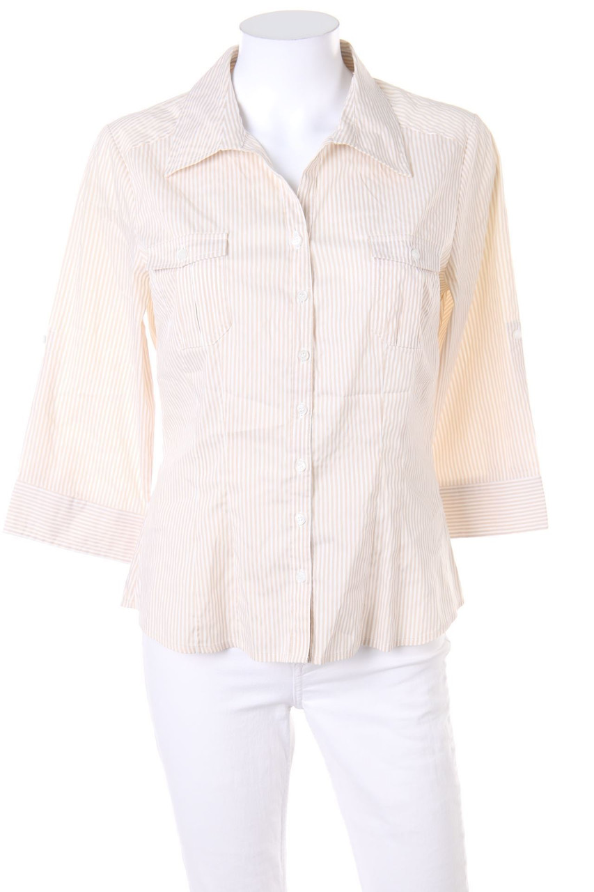 H&M - Streifen-Hemd-Bluse mit 3/4-Ärmel - D 40