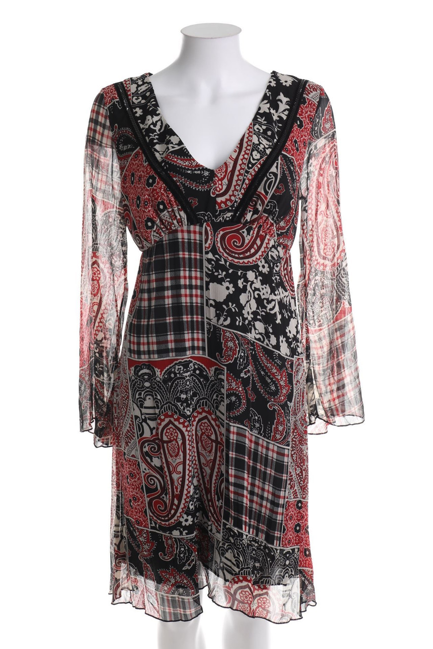 Jus d´Orange - Print-Kleid mit Pailletten - D 36