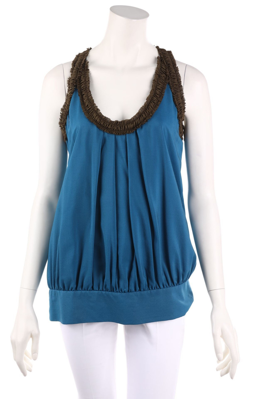 SAND - Blusentop mit Rüschen - L