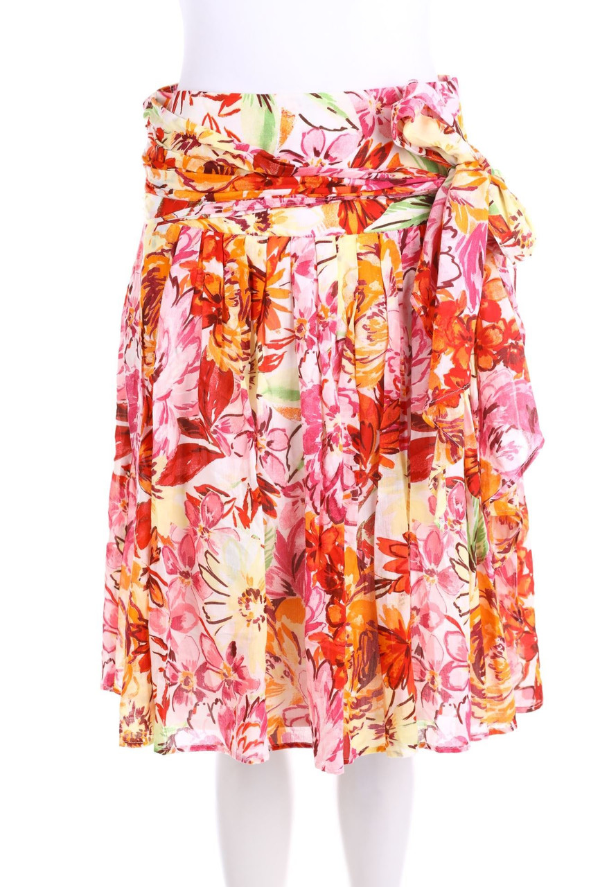 ZARA - Falten-Rock mit Blumen-Print - S