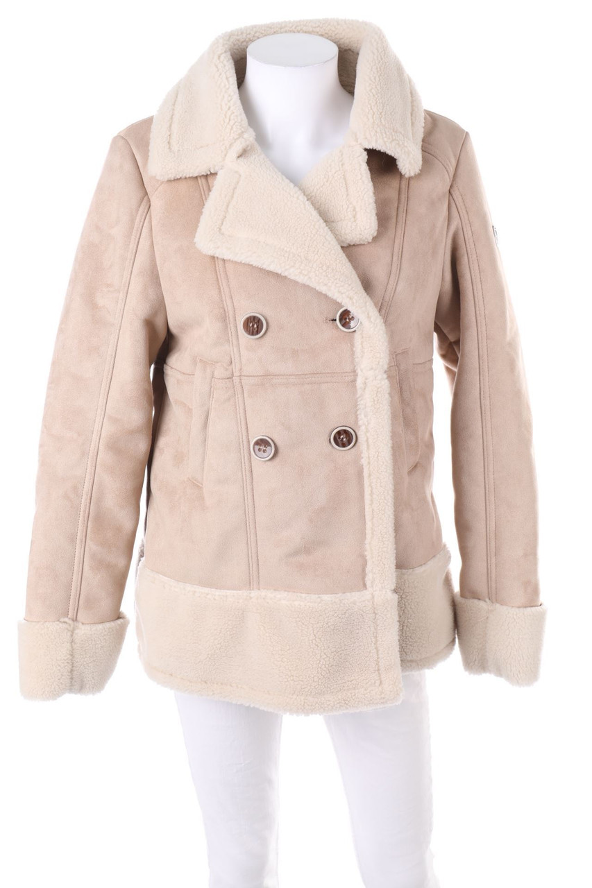 Fritzi aus Preußen - Faux Shearling-Jacke mit Logo-Plakette - M