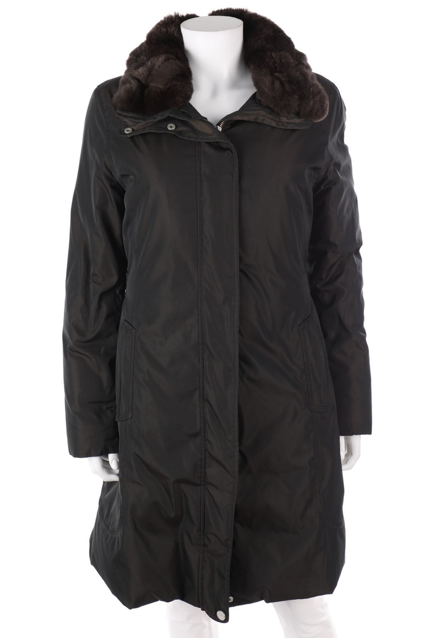 Max Mara - Daunen-Mantel mit Echt-Pelz-Besatz - D 36