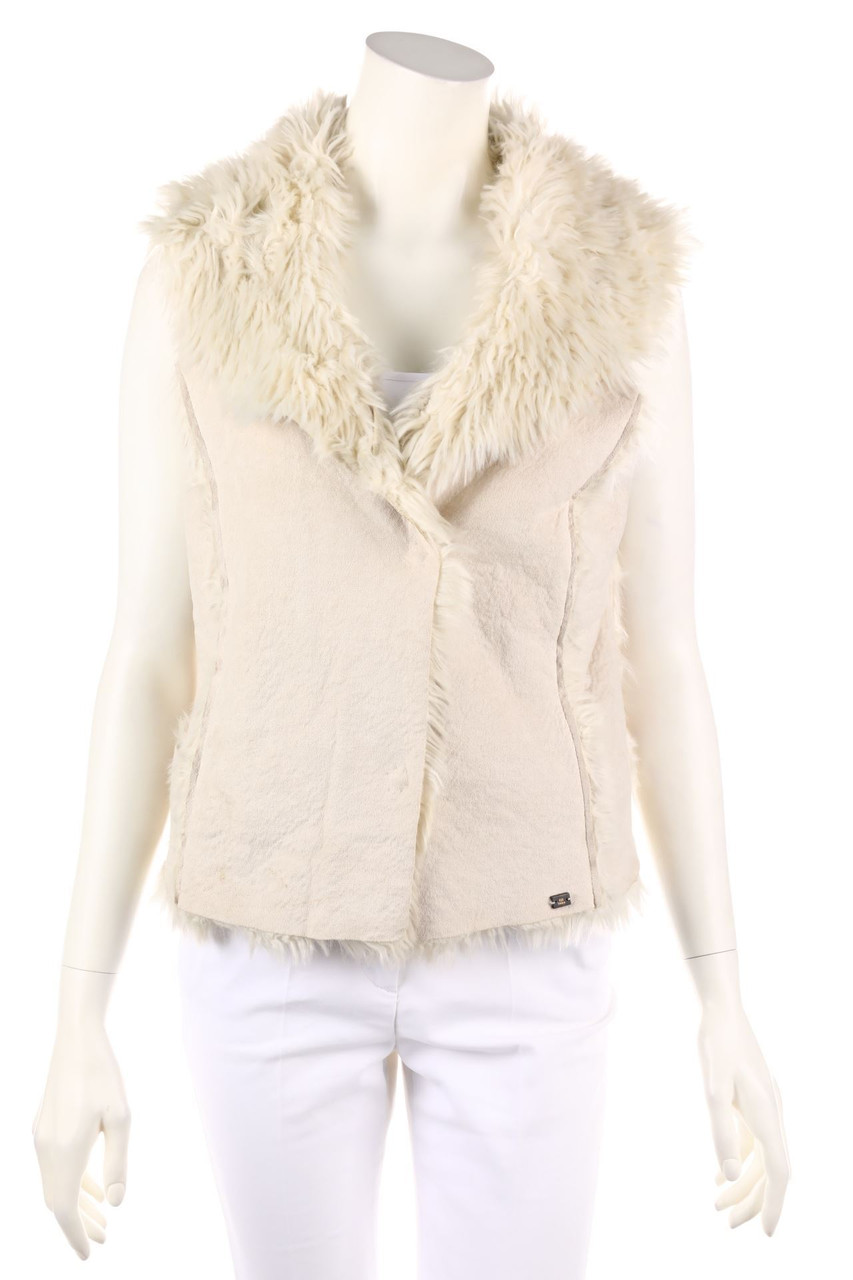 IKKS - Faux Shearling-Weste mit Logo-Applikation - M